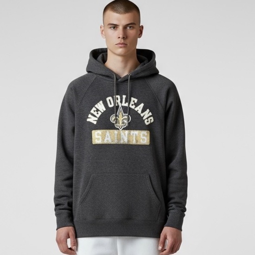 New Orleans Saints Hoodie Mens Gray‎ Pullover NFL Football Sweatshirt